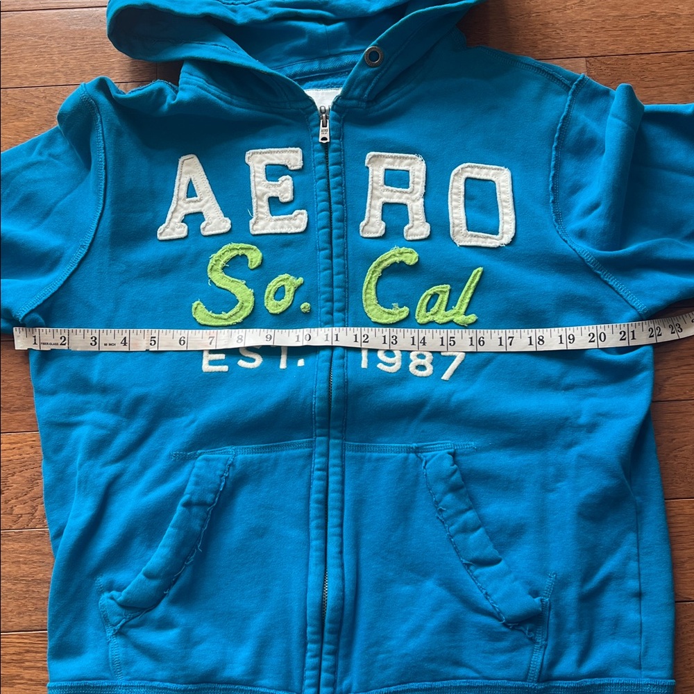 💙Y2K AEROPOSTALE FULL ZIP HOODIE-BRIGHT BLUE-M💙 - Picture 5 of 7